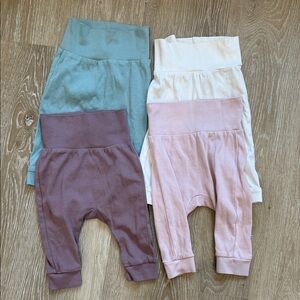 H&M Organic Cotton Baby Pants Leggings Set of 4 Size 6 Months